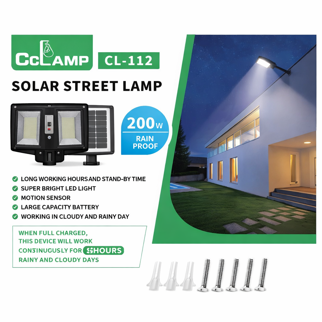 Lámpara Solar LED Doble Panel 200W